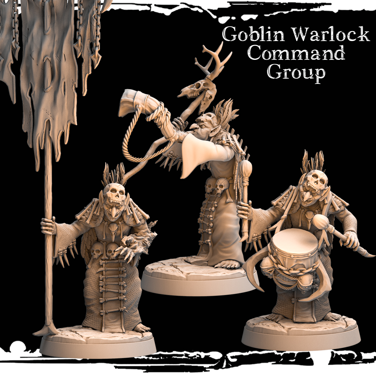 Command Group - Goblin Warlock - 3 variations - Army of Darkness: Greenskins